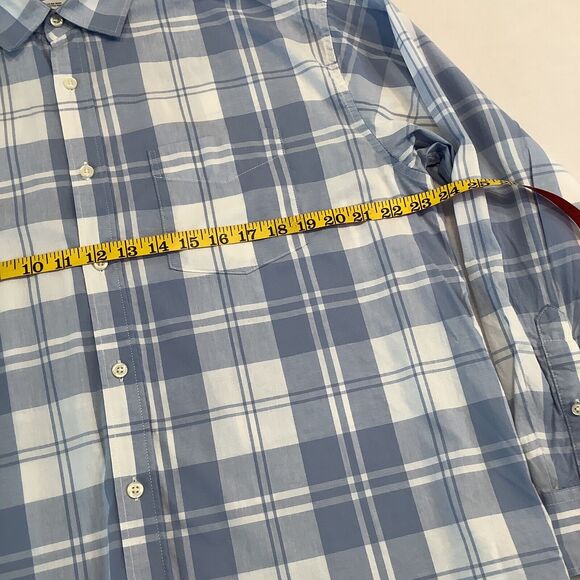 Gap The Big Shirt Mens Small Plaid Shirt Blue White Long Sleeve Button Up Casual - Picture 7 of 13
